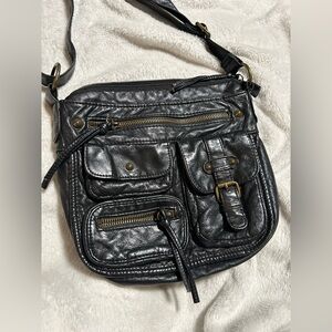 Black Leather Crossbody Bag